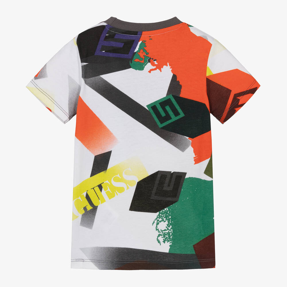 Guess-Boys Geometric Cotton T-Shirt | Childrensalon Outlet