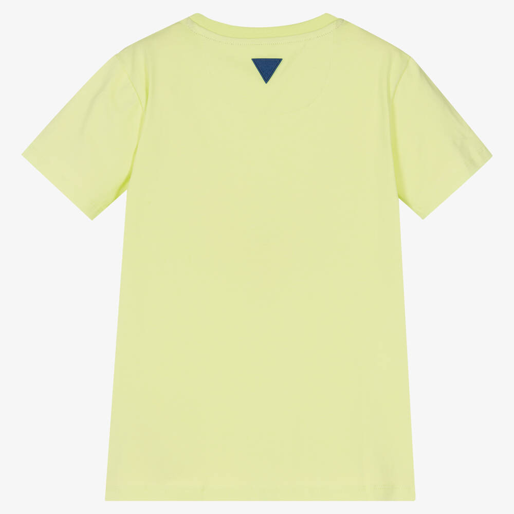 Guess-Boys Green Cotton Logo T-Shirt | Childrensalon Outlet