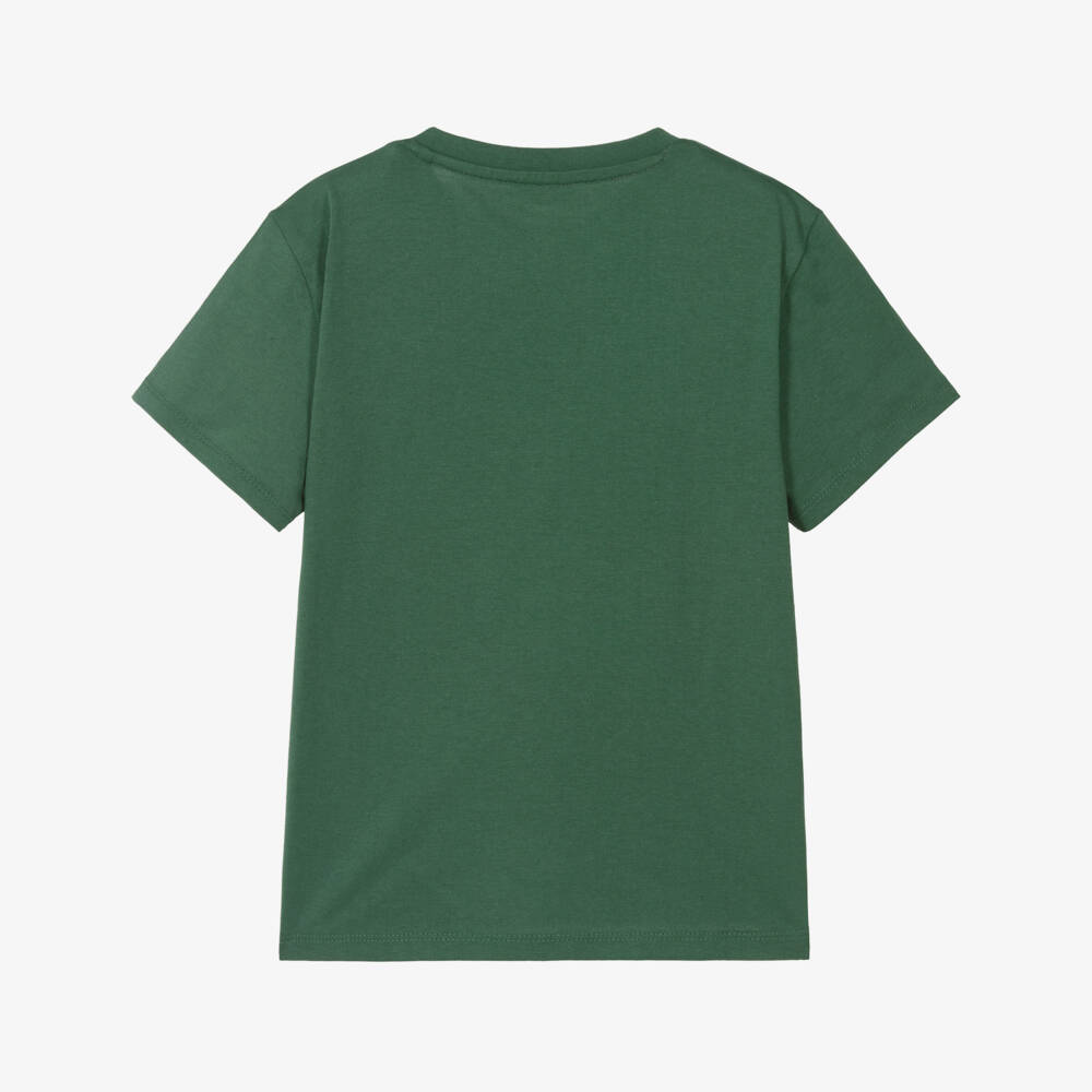 Guess-Boys Green Cotton Logo Tee | Childrensalon Outlet