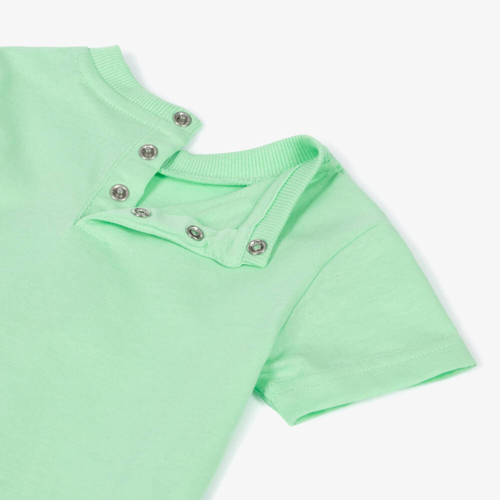 Guess-Boys Green Cotton Logo Tee | Childrensalon Outlet