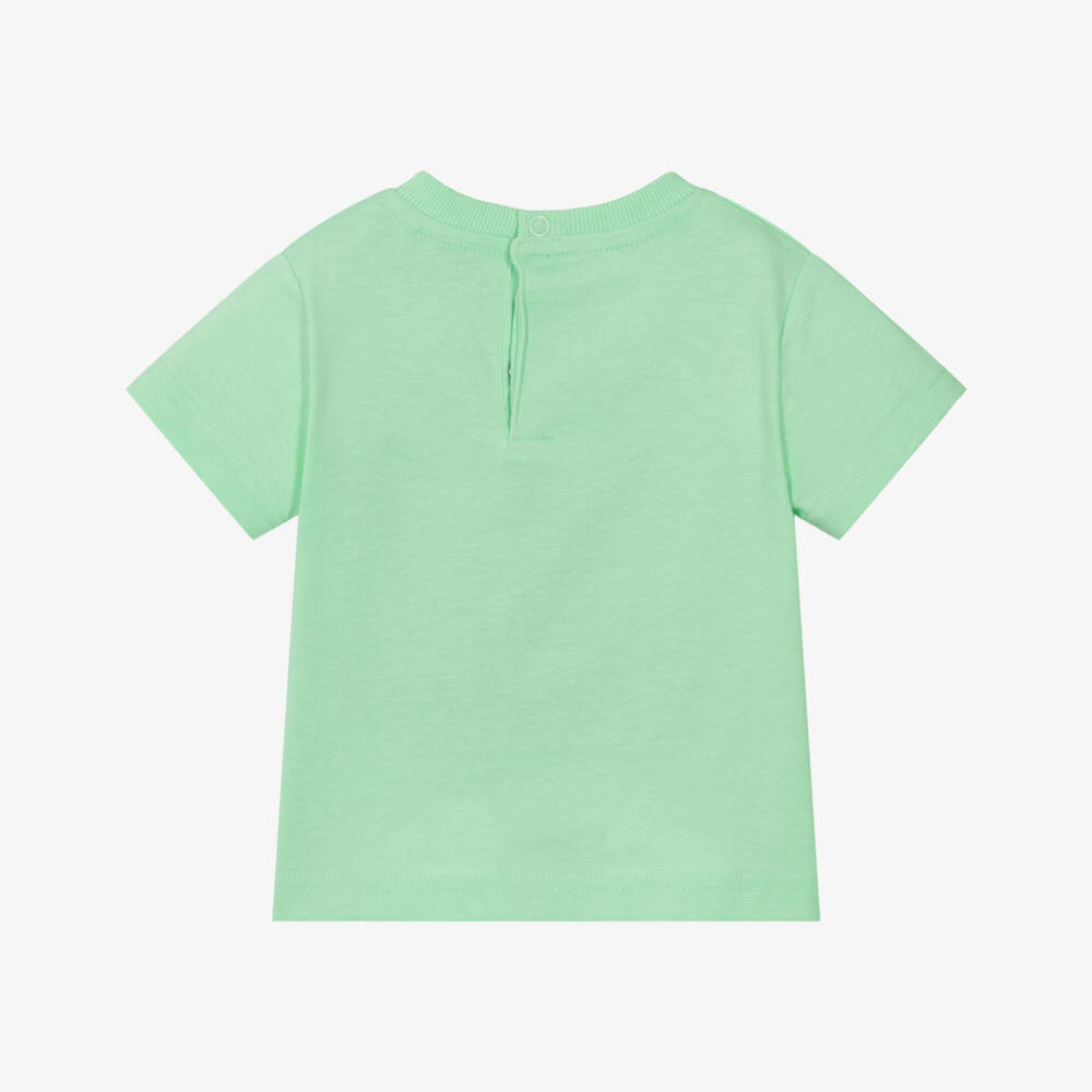 Guess-Boys Green Cotton Logo Tee | Childrensalon Outlet