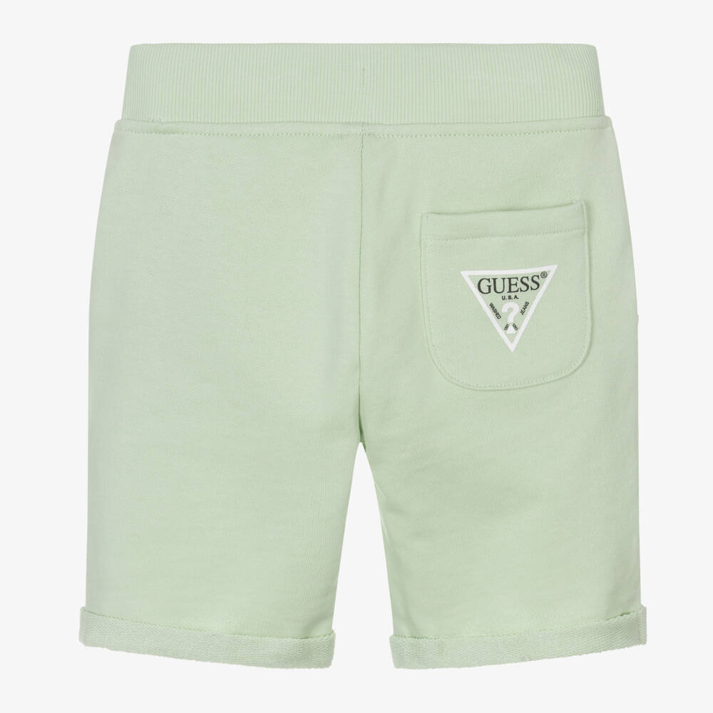 Guess-Boys Green Cotton Shorts | Childrensalon Outlet