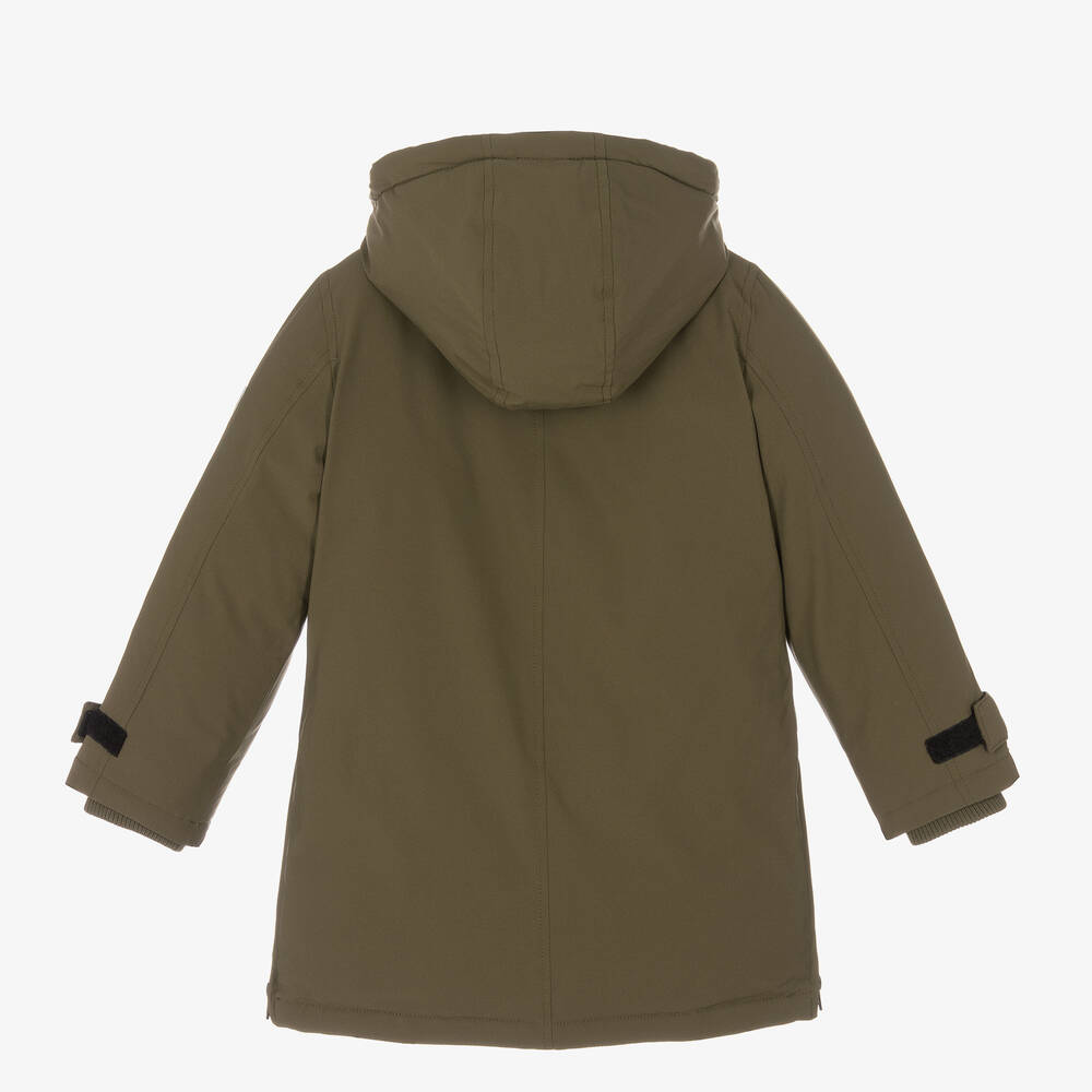 Guess-Boys Green Down Parka Coat | Childrensalon Outlet