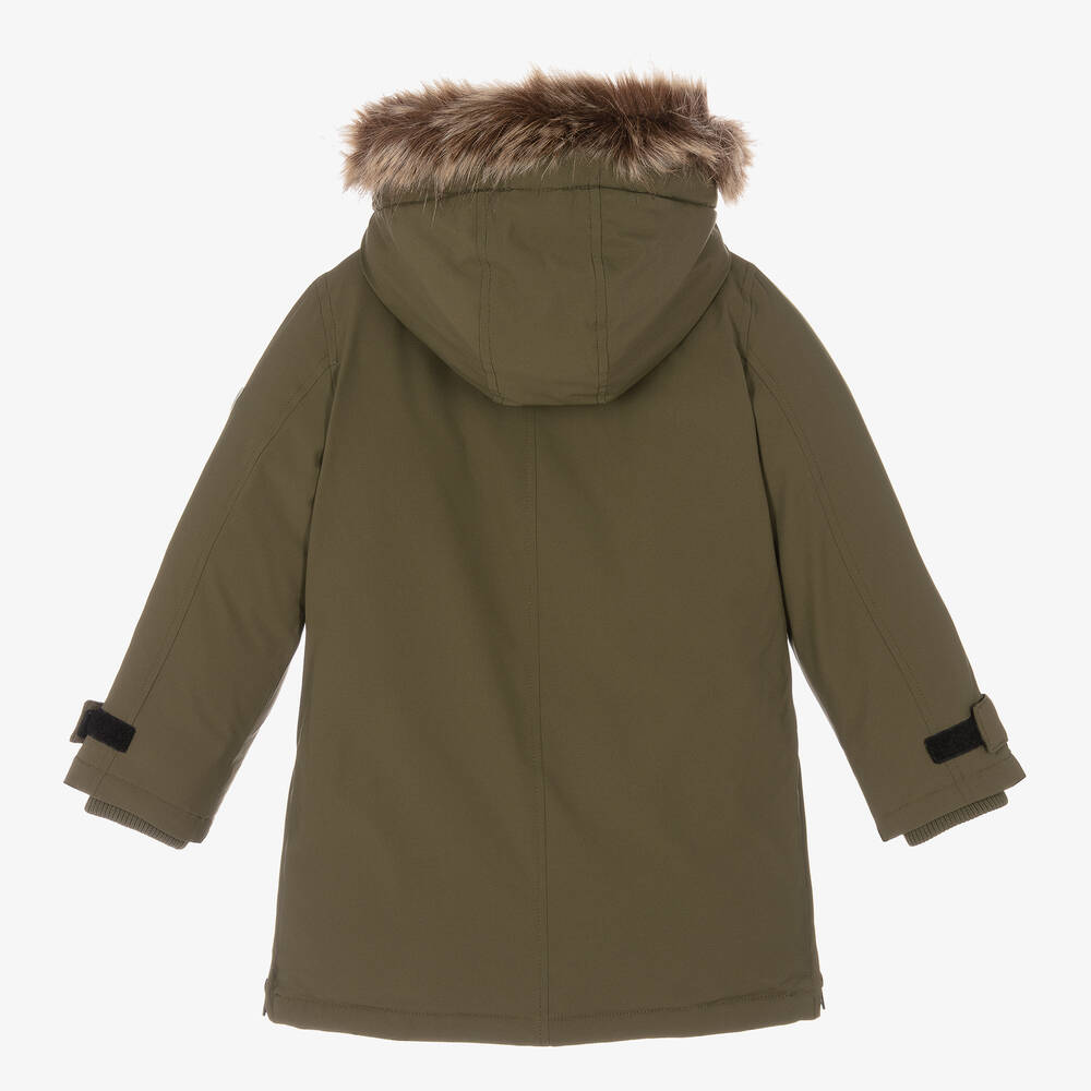 Guess Boys Green Down Parka Coat
