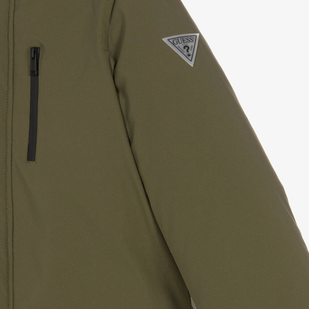 Guess green parka top