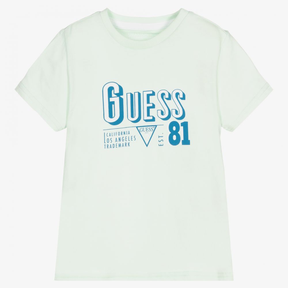 Guess - Boys Green Logo T-Shirt | Childrensalon