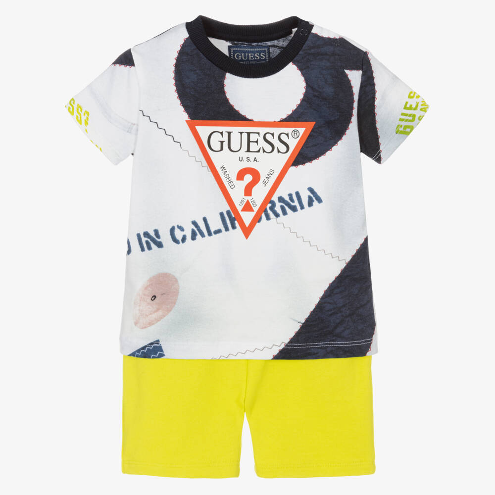 Guess-Комплект из зелёного и белого хлопка для мальчиков | Childrensalon Outlet