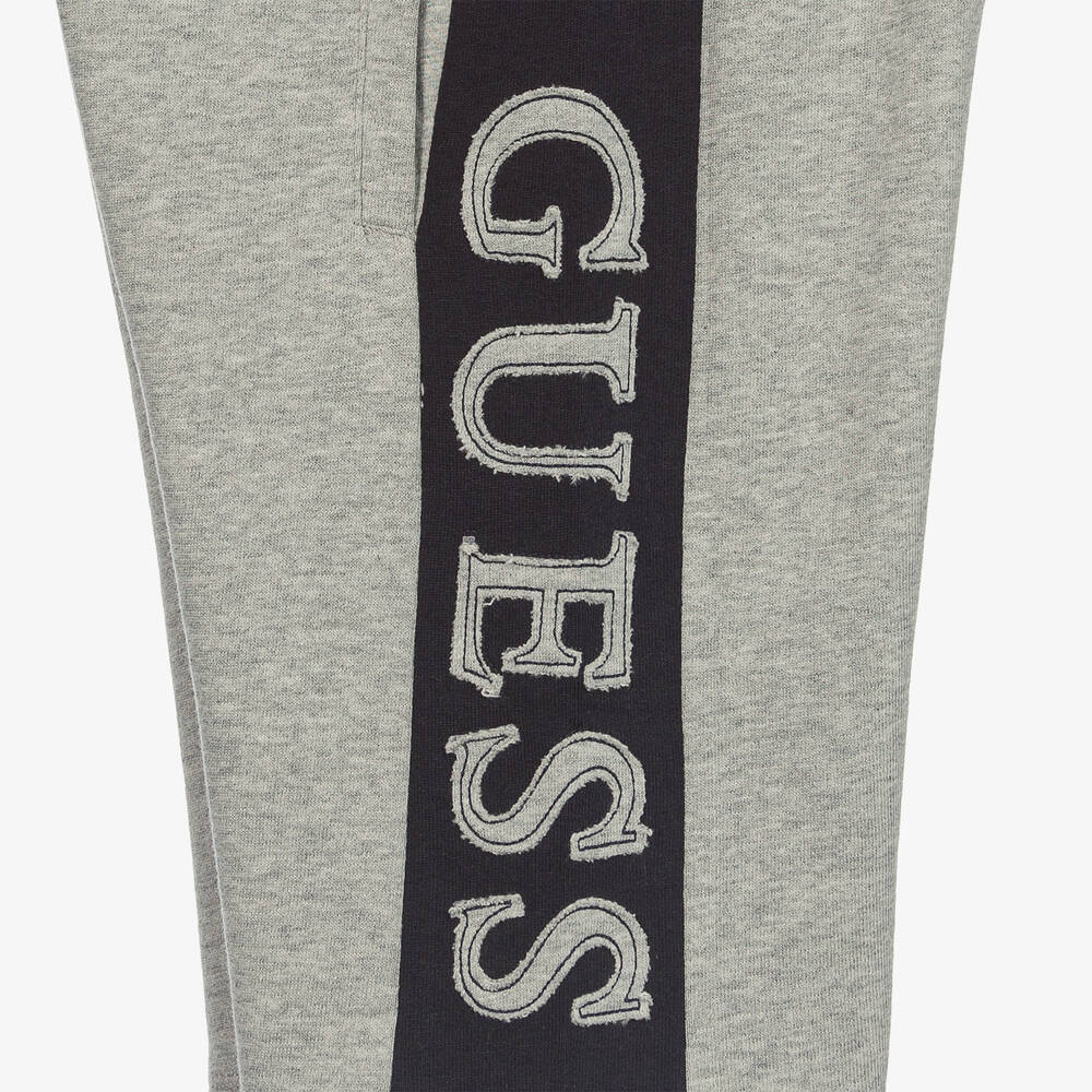 Guess-Boys Grey & Blue Logo Shorts | Childrensalon Outlet
