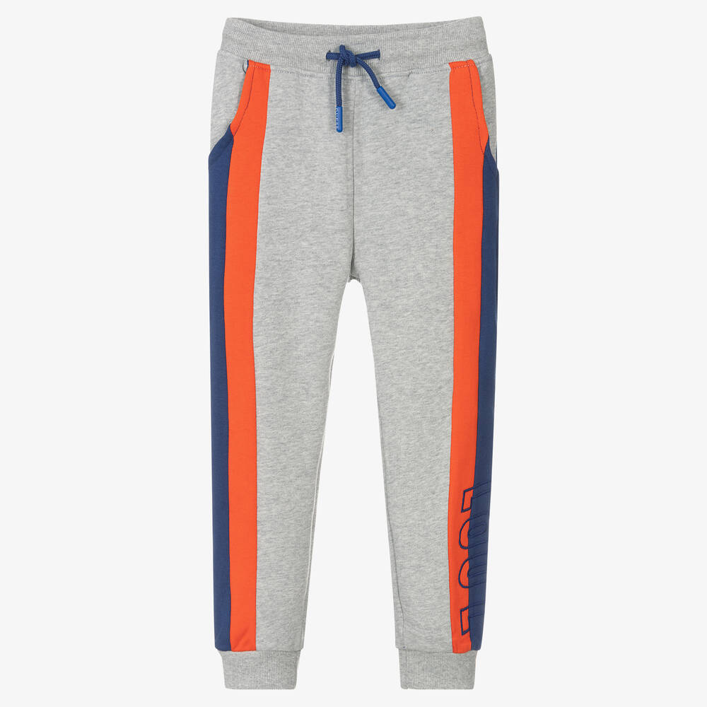 Guess - Boys Grey Cotton Logo Joggers | Childrensalon