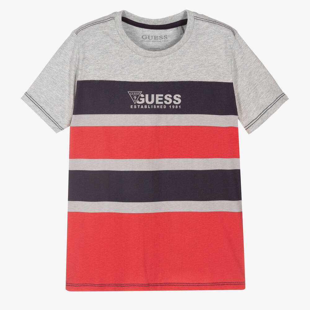 Guess-تيشيرت قطن لون رمادي للأولاد | Childrensalon Outlet