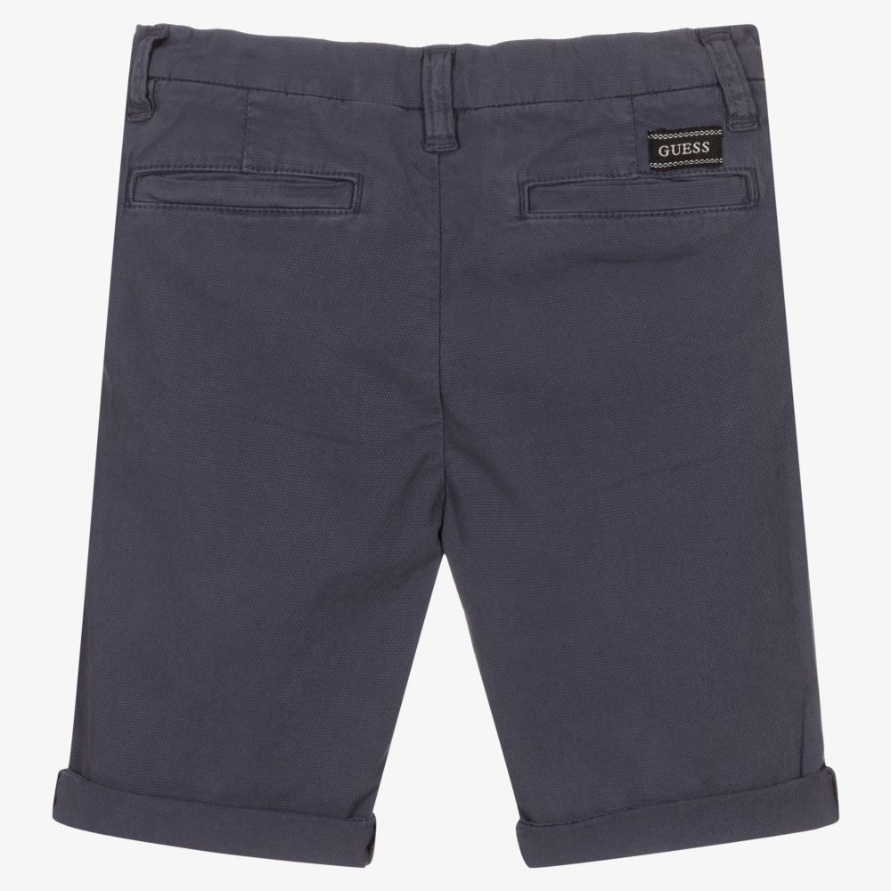 Guess-Boys Grey Cotton Shorts | Childrensalon Outlet