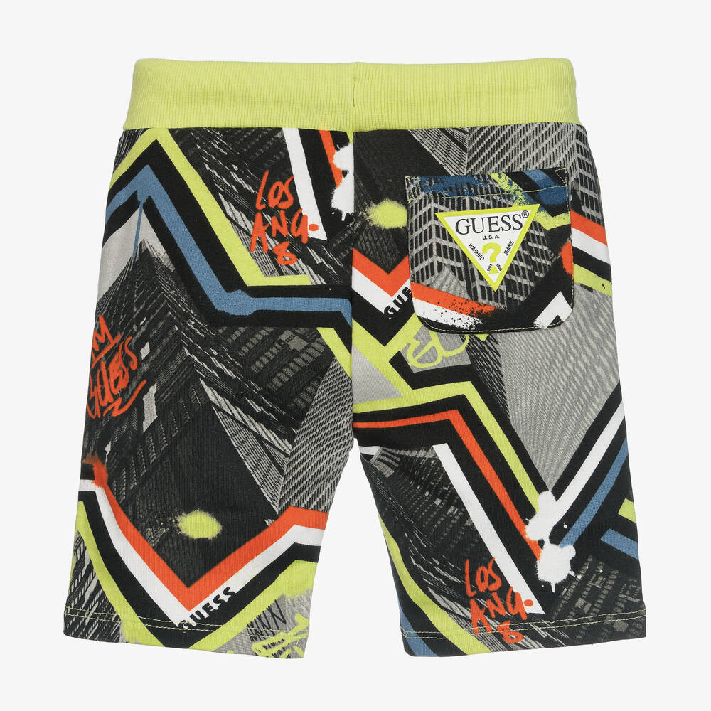 Guess-Boys Grey Geometric Print Shorts | Childrensalon Outlet