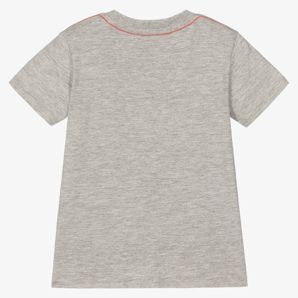 Guess-Boys Grey Marl Logo T-Shirt | Childrensalon Outlet
