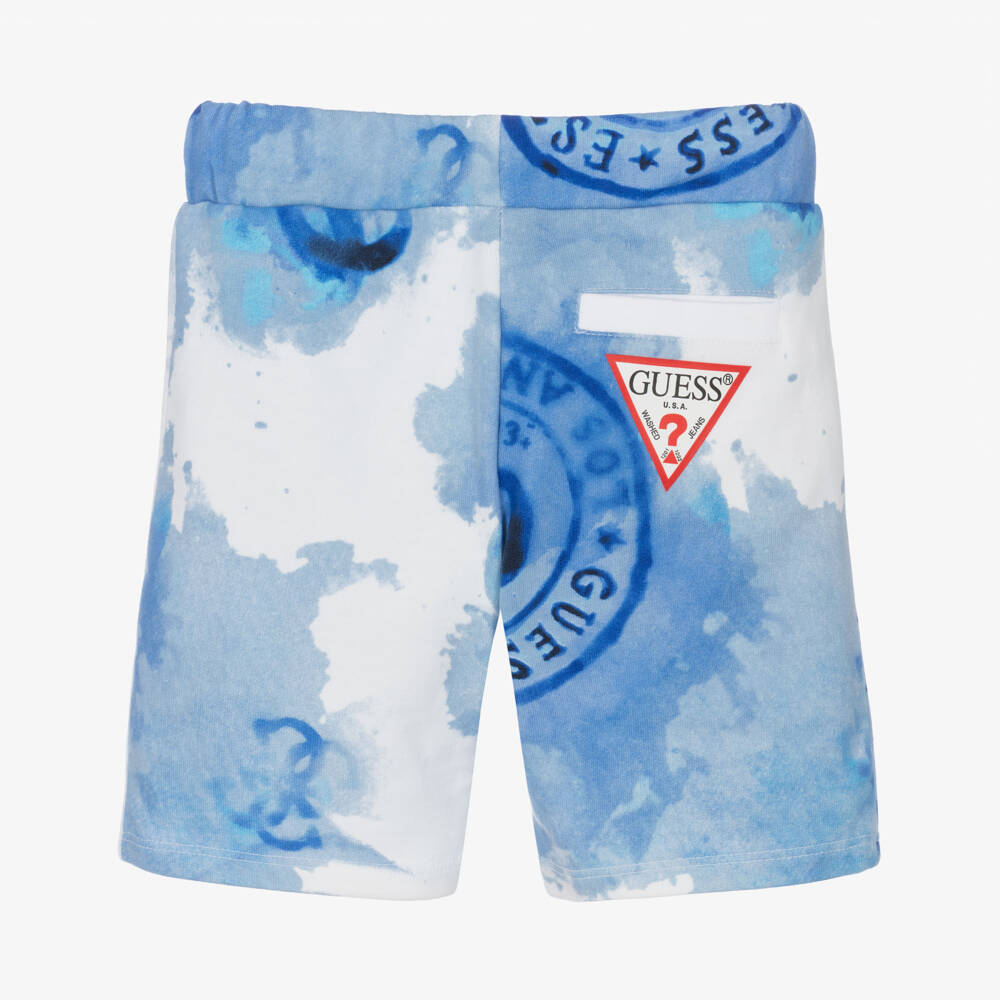 Guess-Boys Hawaiian Blue Print Shorts | Childrensalon Outlet