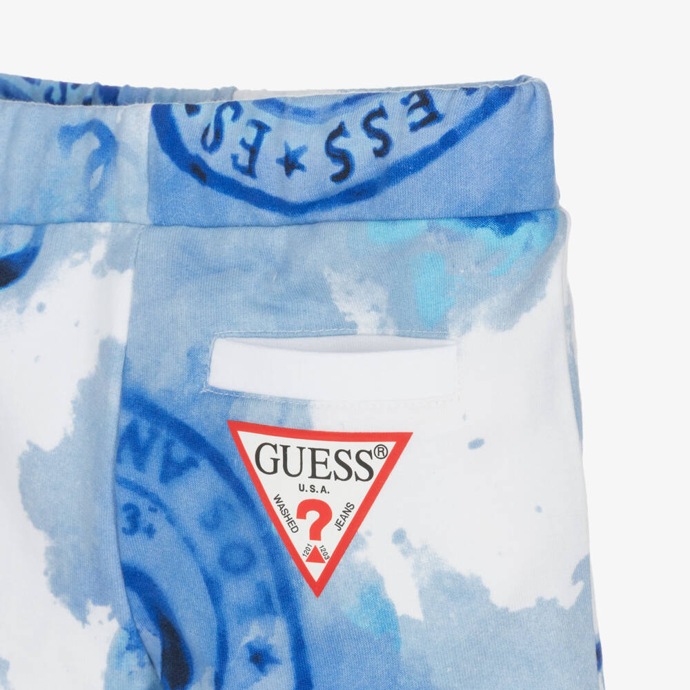Guess-Boys Hawaiian Blue Print Shorts | Childrensalon Outlet