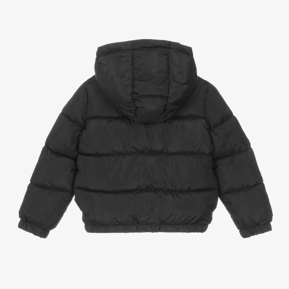Guess-Boys Hooded Black Puffer Coat | Childrensalon Outlet