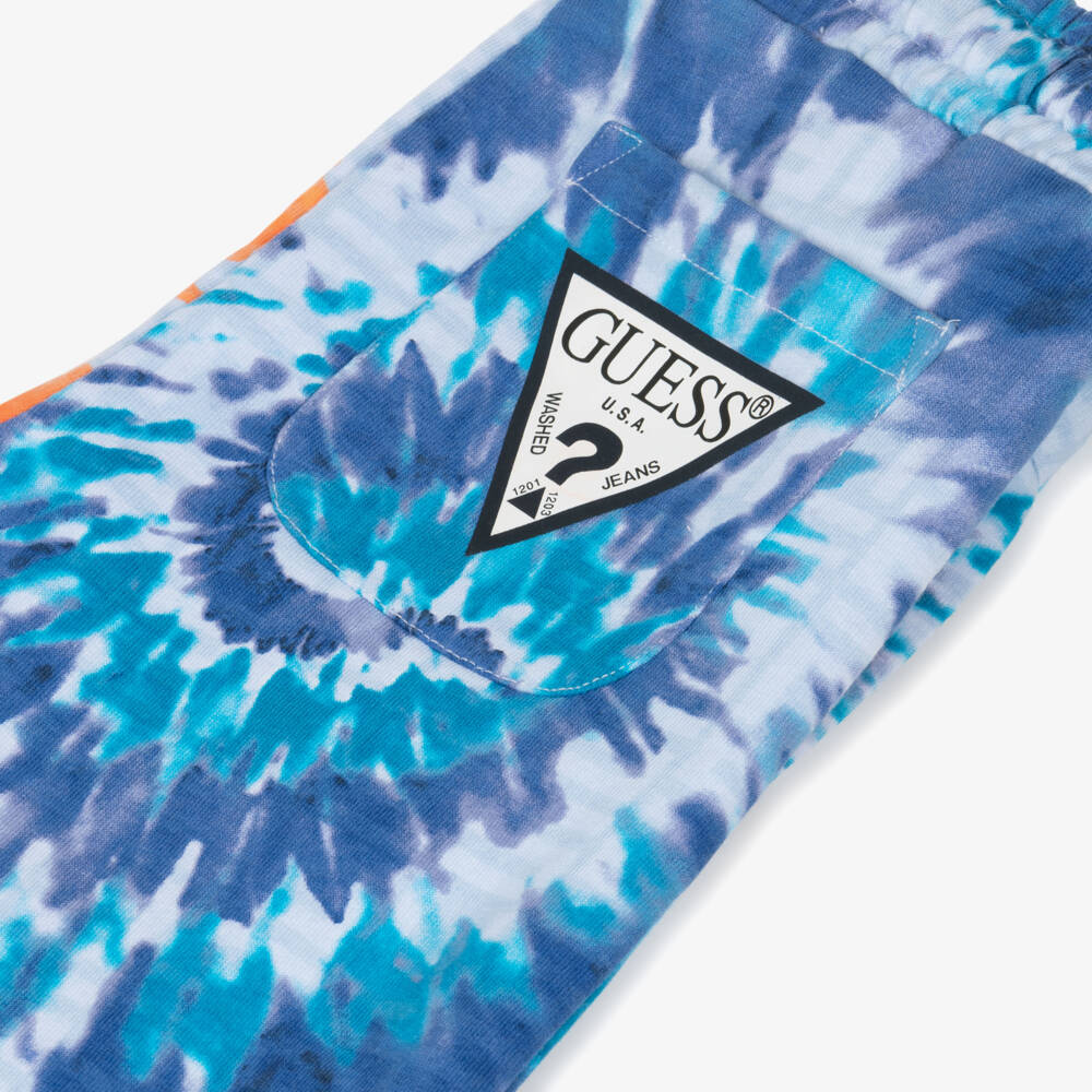 Guess-Boys Indigo Swirl Cotton Shorts | Childrensalon Outlet