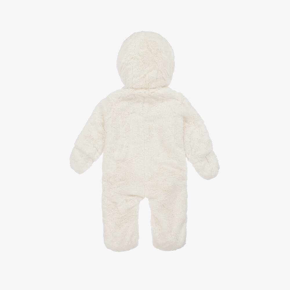 Guess-Boys Ivory Plush Bear Pramsuit | Childrensalon Outlet