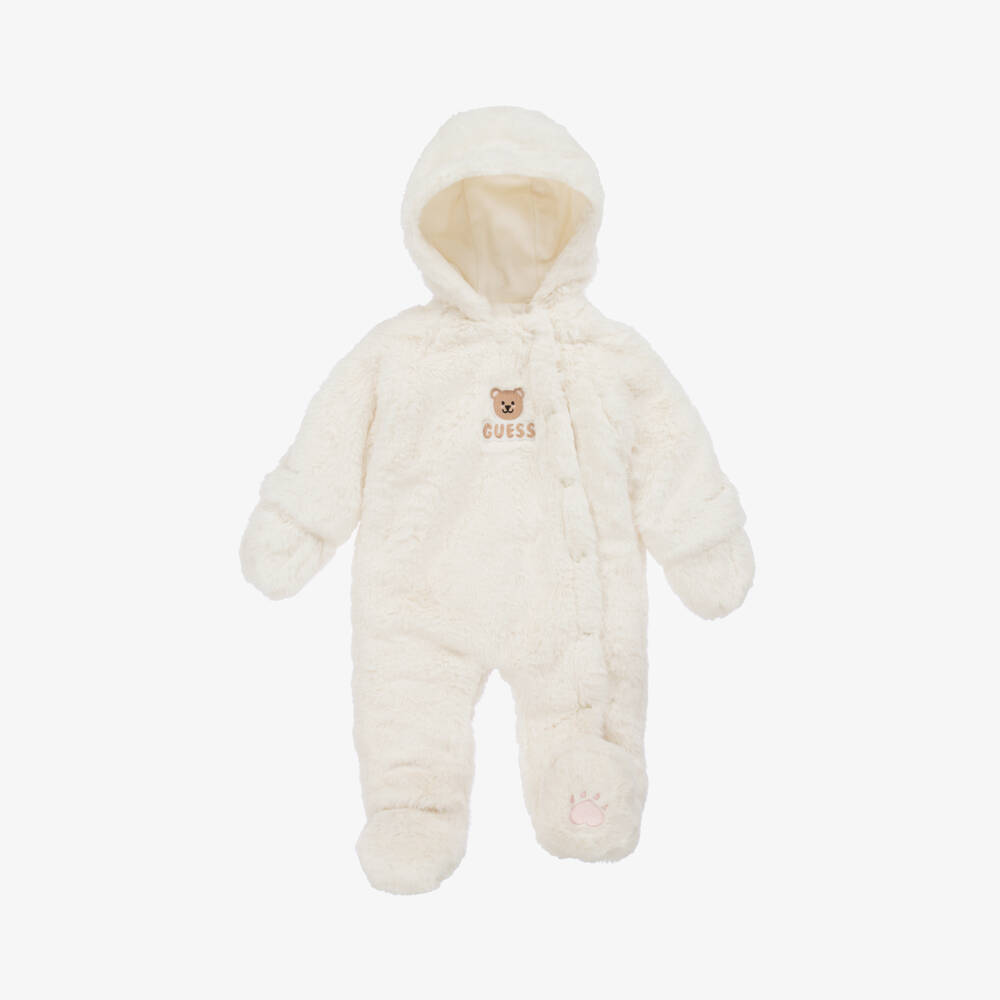 Guess-أفرول شتوي فرو صناعي لون عاجي للأطفال | Childrensalon Outlet