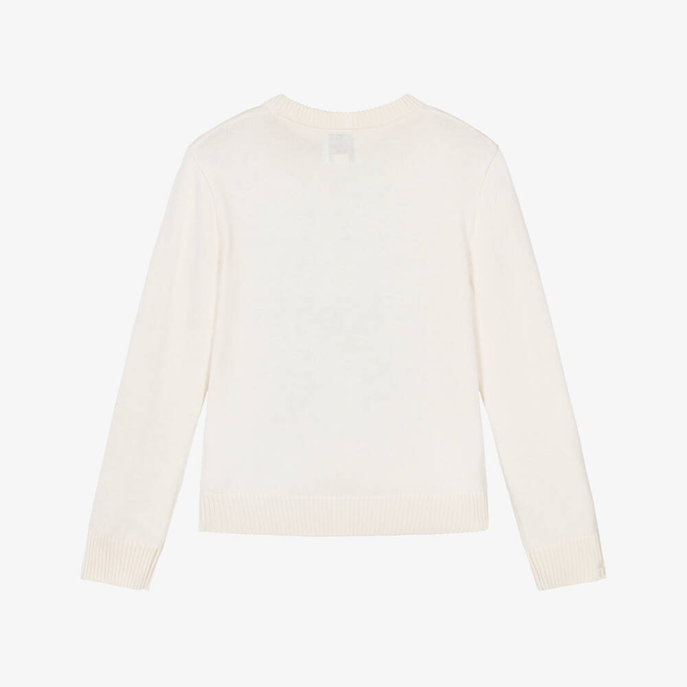 Guess-Boys Ivory Teddy Bear Knitted Sweater | Childrensalon Outlet