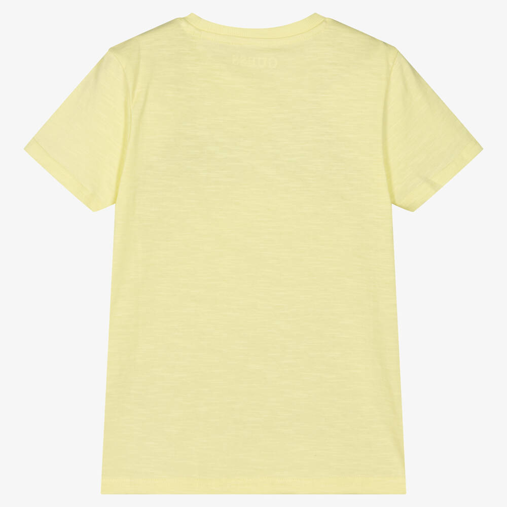 Guess-Boys Lime Green Graphic Logo T-Shirt | Childrensalon Outlet