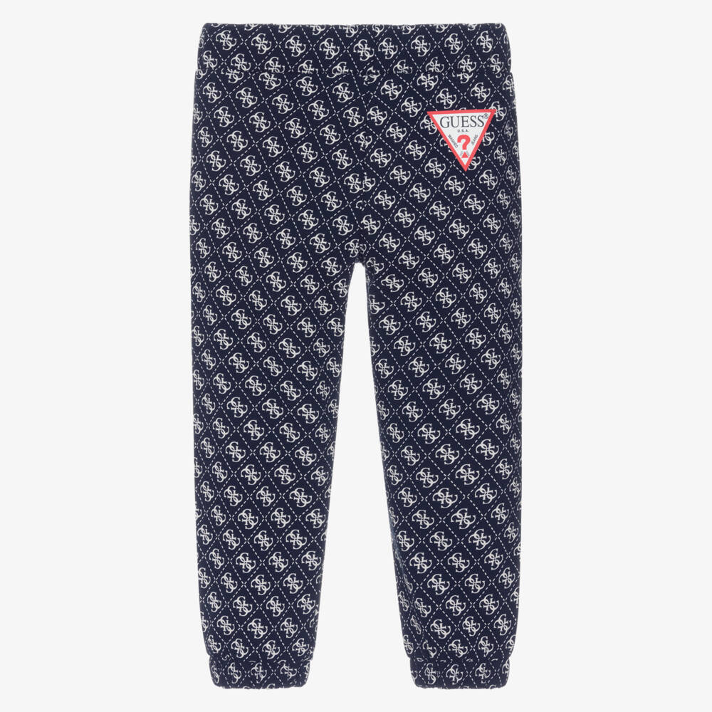 Guess-Boys Navy Blue 4g Logo Joggers | Childrensalon Outlet