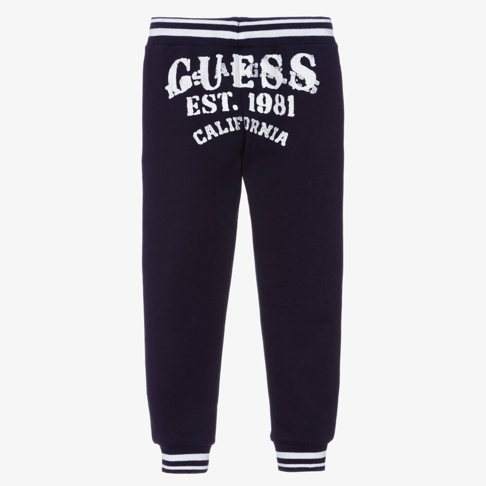 Guess-Boys Navy Blue Comfy Cotton Joggers | Childrensalon Outlet