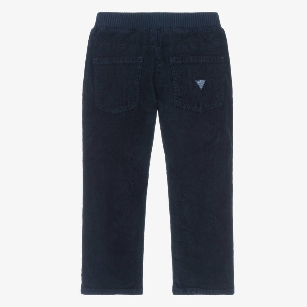 Guess-Boys Navy Blue Corduroy Trousers | Childrensalon Outlet