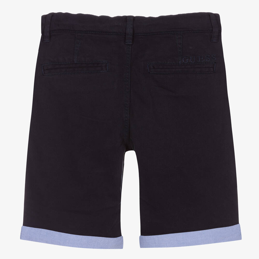 Guess-Boys Navy Blue Cotton Chino Shorts | Childrensalon Outlet
