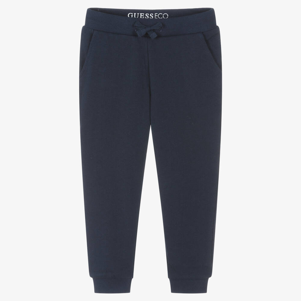 Guess - Boys Navy Blue Cotton Joggers | Childrensalon