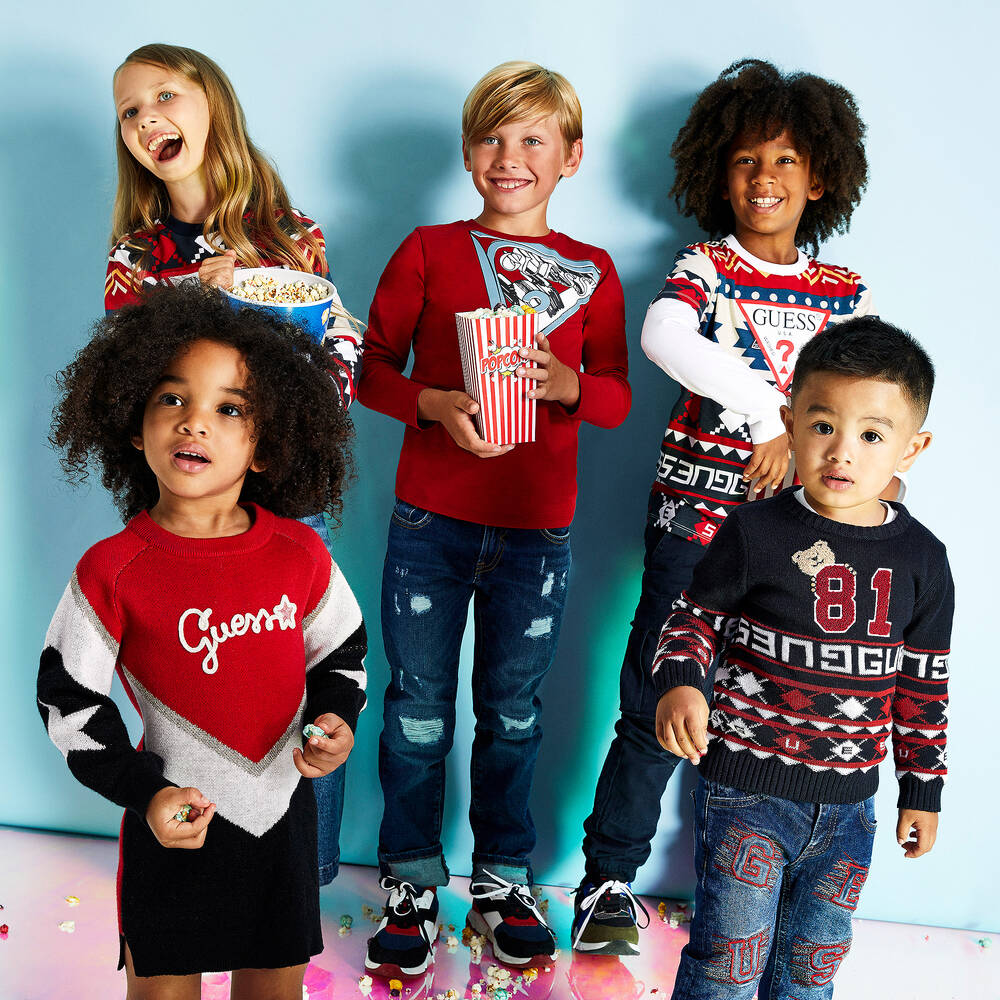 Guess Pull bleu en coton Teddy Bear