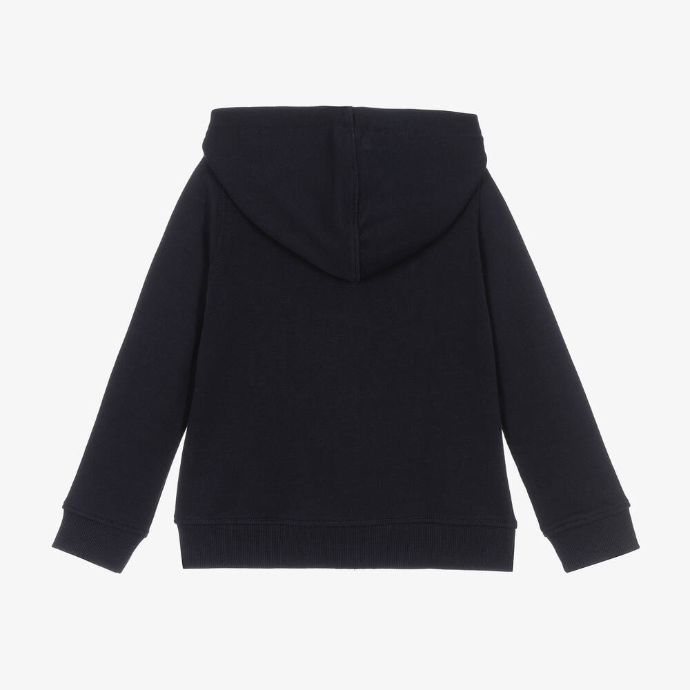 Guess-Синяя хлопковая худи на молнии для мальчиков | Childrensalon Outlet