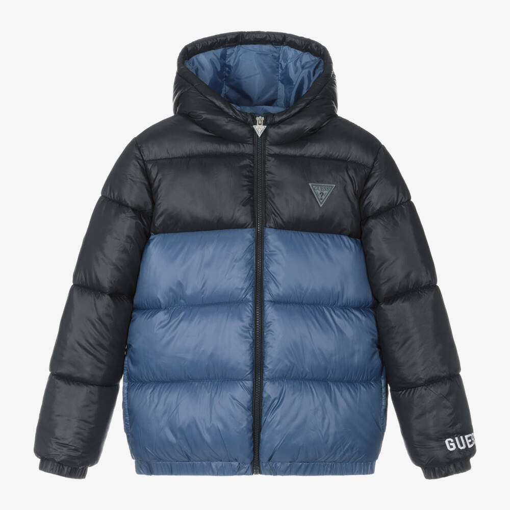 Guess-Boys Navy & Blue Hooded Jacket | Childrensalon Outlet