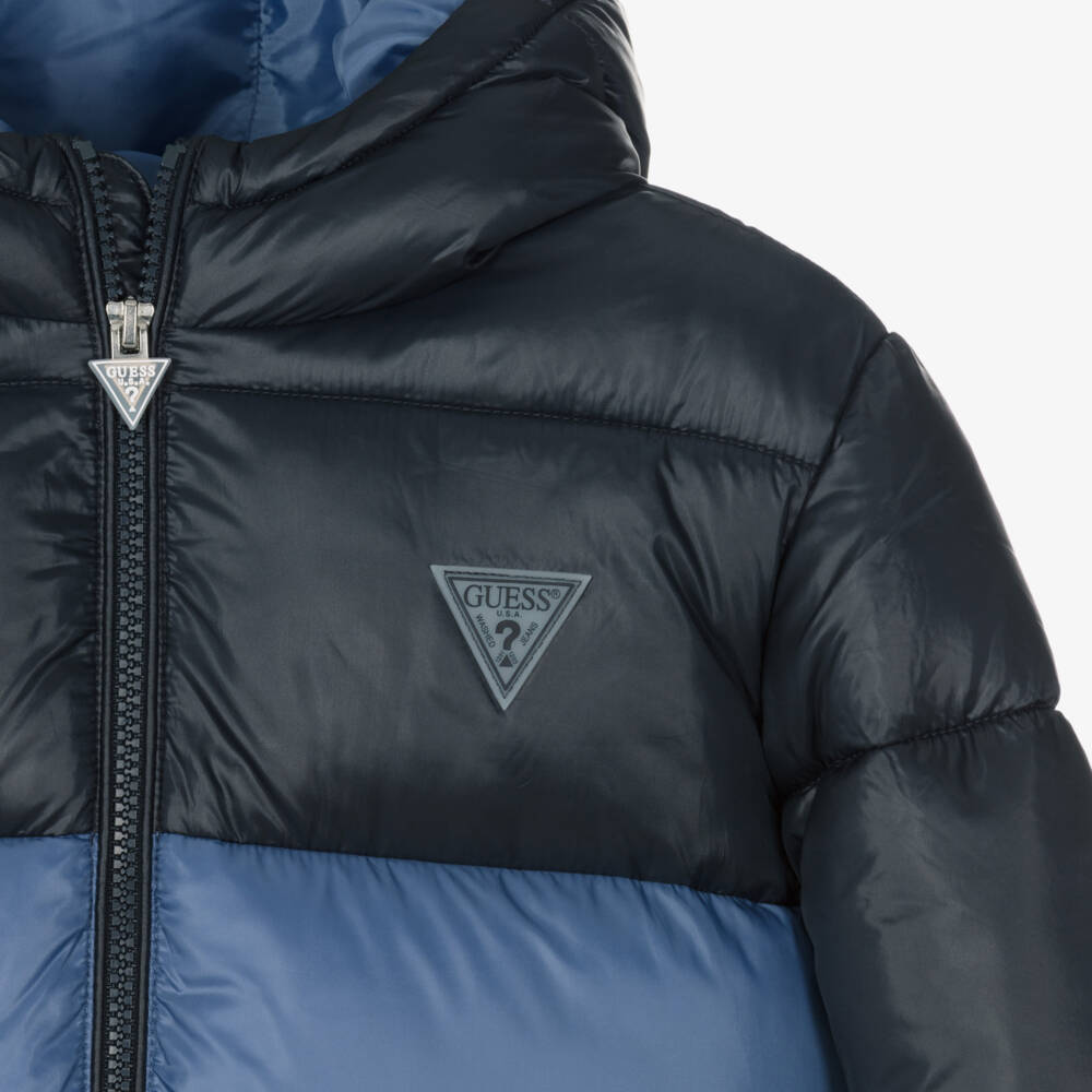 Guess-Boys Navy & Blue Hooded Jacket | Childrensalon Outlet