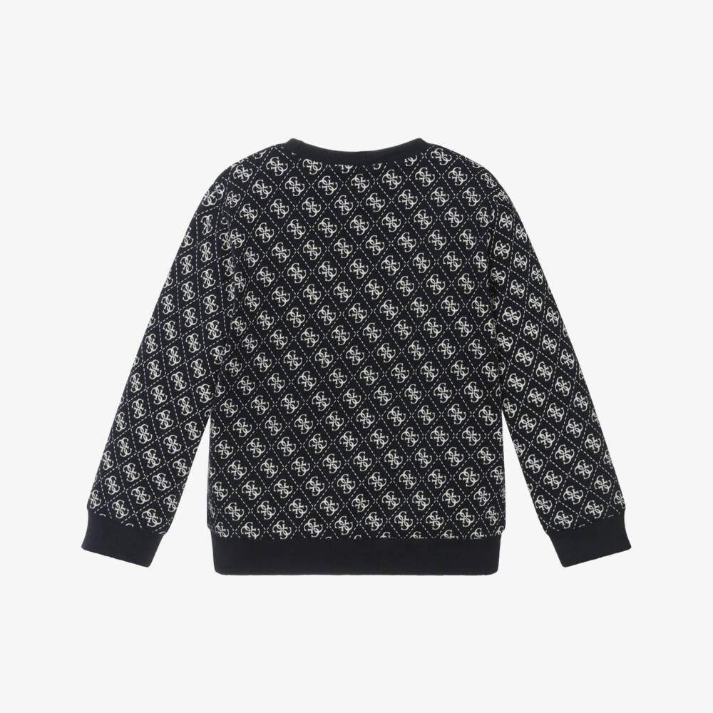 Guess-Синий хлопковый свитшот с логотипом для мальчиков | Childrensalon Outlet