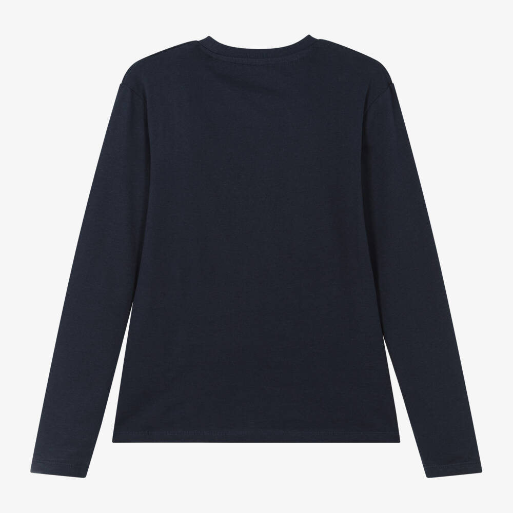 Guess-Boys Navy Cotton Jersey Top | Childrensalon Outlet