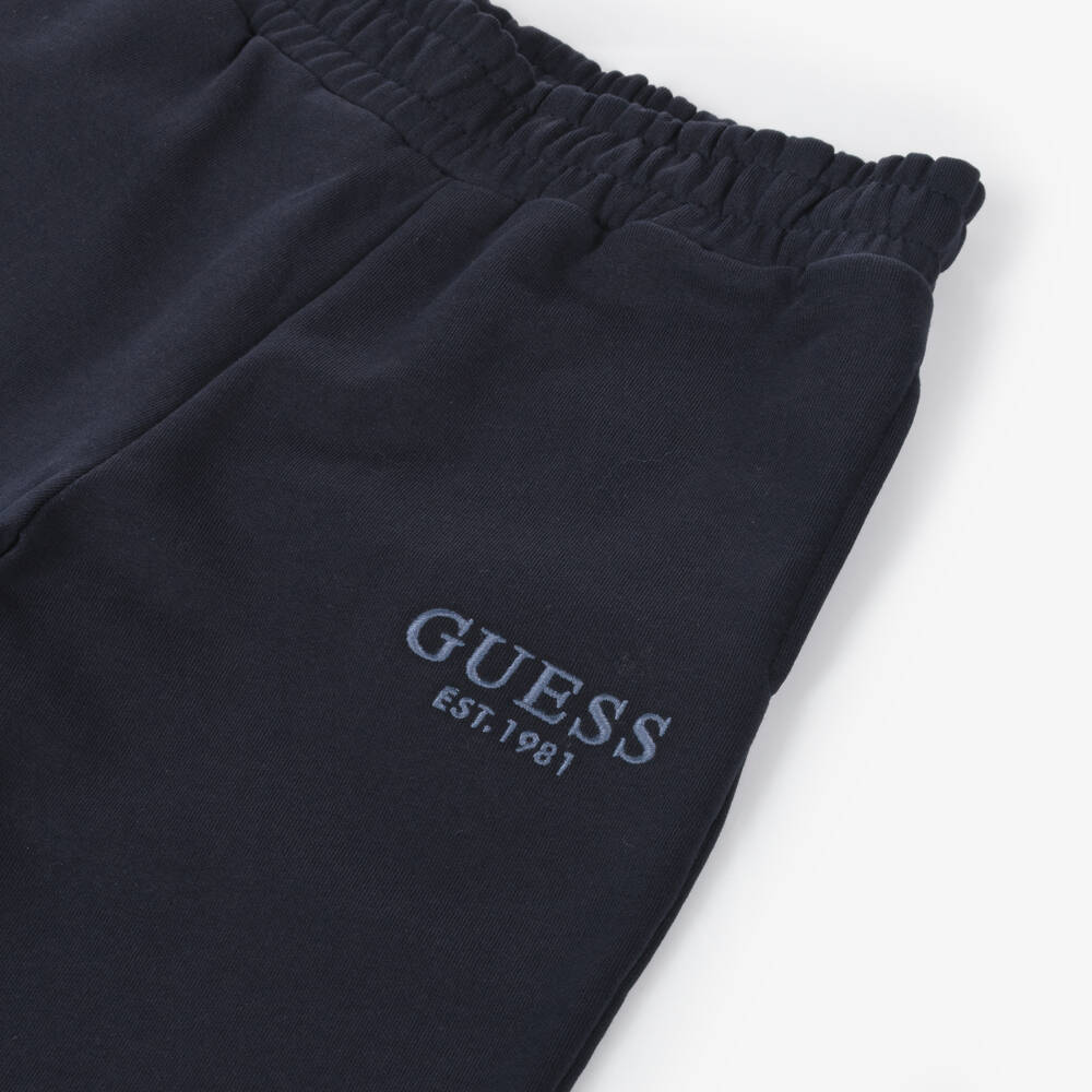 Guess-Boys Navy Cotton Joggers | Childrensalon Outlet