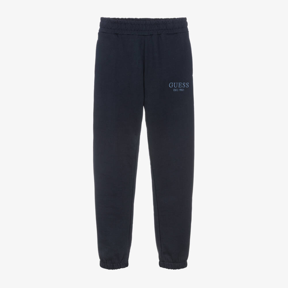 Guess-Boys Navy Cotton Joggers | Childrensalon Outlet