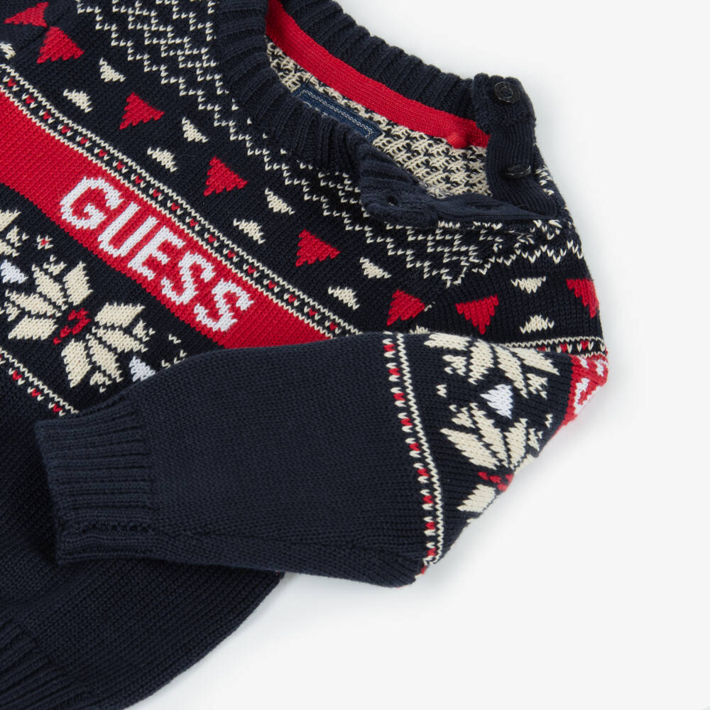 Guess-Boys Navy Cotton Jumper Set | Childrensalon Outlet