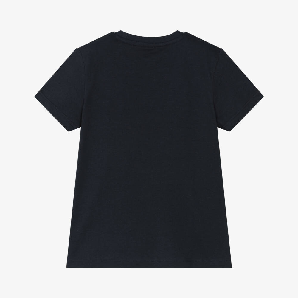 Guess-Boys Navy Cotton Logo Tee | Childrensalon Outlet