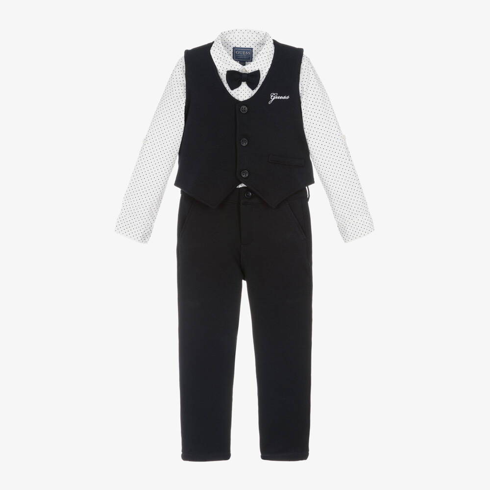 Guess-Boys Navy Cotton Trouser Ensemble | Childrensalon Outlet