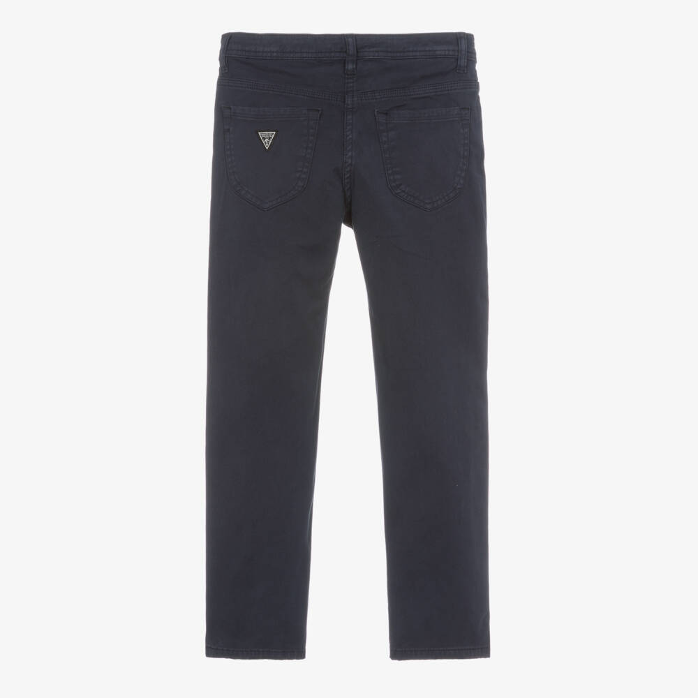 Guess-Boys Navy Cotton Trousers | Childrensalon Outlet