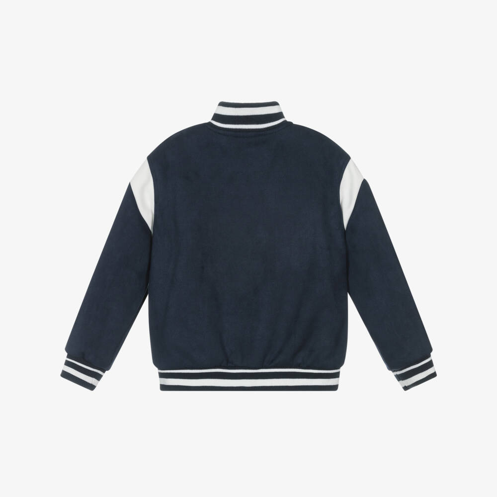 Guess-Boys Navy Faux Suede Bomber | Childrensalon Outlet