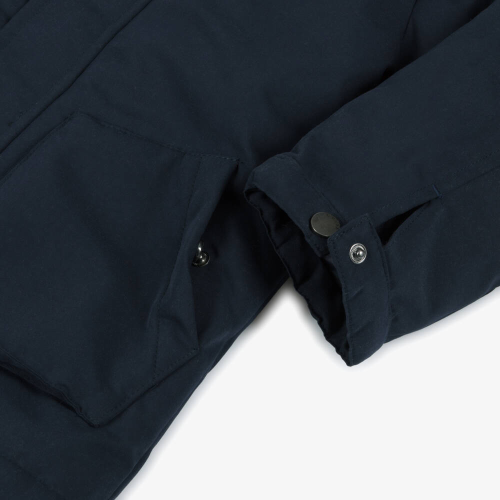 Guess-Boys Navy Hooded Down Parka | Childrensalon Outlet