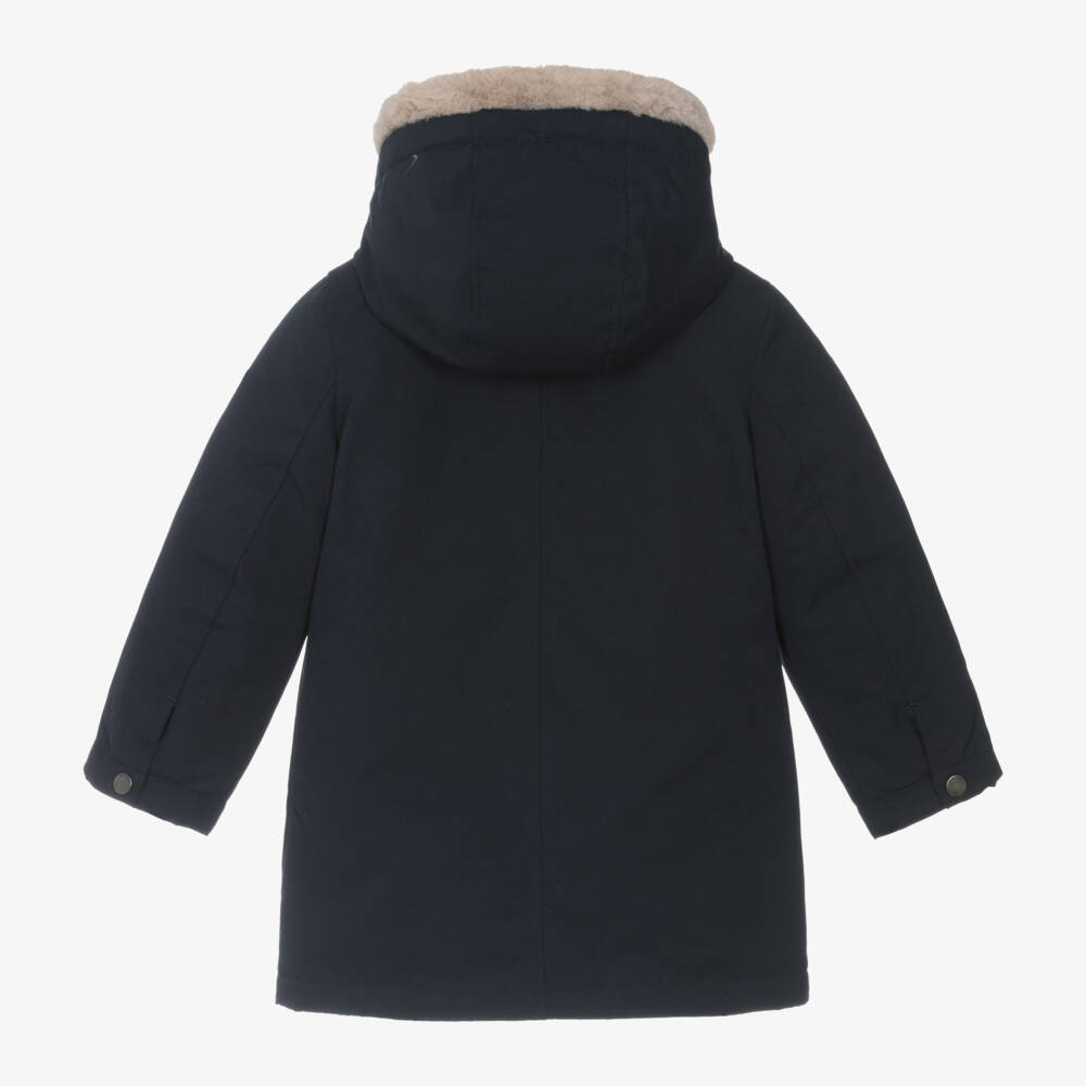 Guess-Boys Navy Hooded Down Parka | Childrensalon Outlet