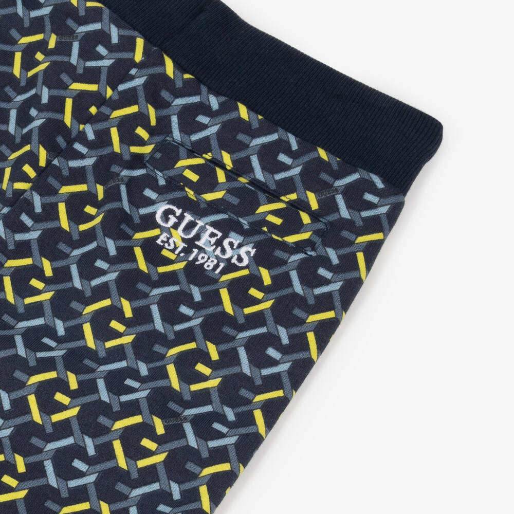 Guess-Boys Navy Jersey Print Shorts | Childrensalon Outlet