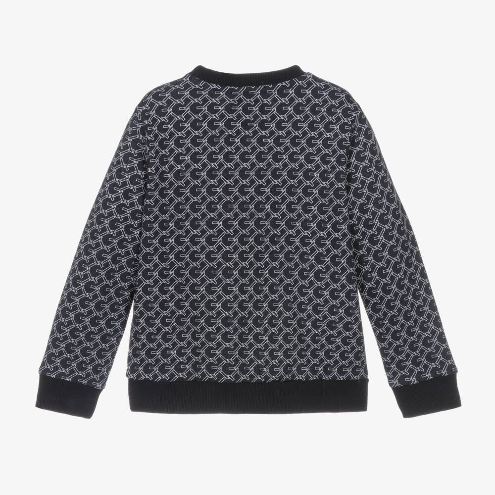 Guess-Boys Navy Logo Cotton Jumper | Childrensalon Outlet