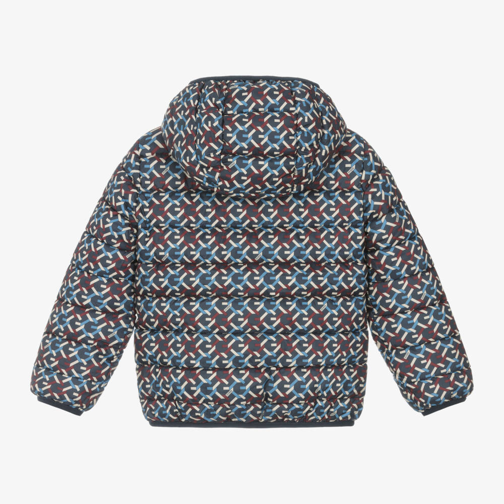 Guess-Boys Navy Logo Hooded Jacket | Childrensalon Outlet