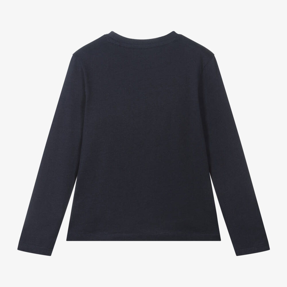 Guess-Синий хлопковый топ с треугольником для мальчиков | Childrensalon Outlet