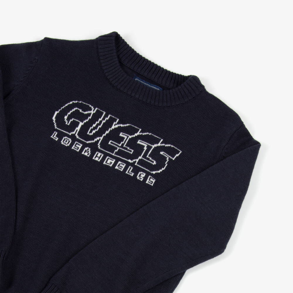 Guess-Boys Navy Urban Knit Pullover | Childrensalon Outlet